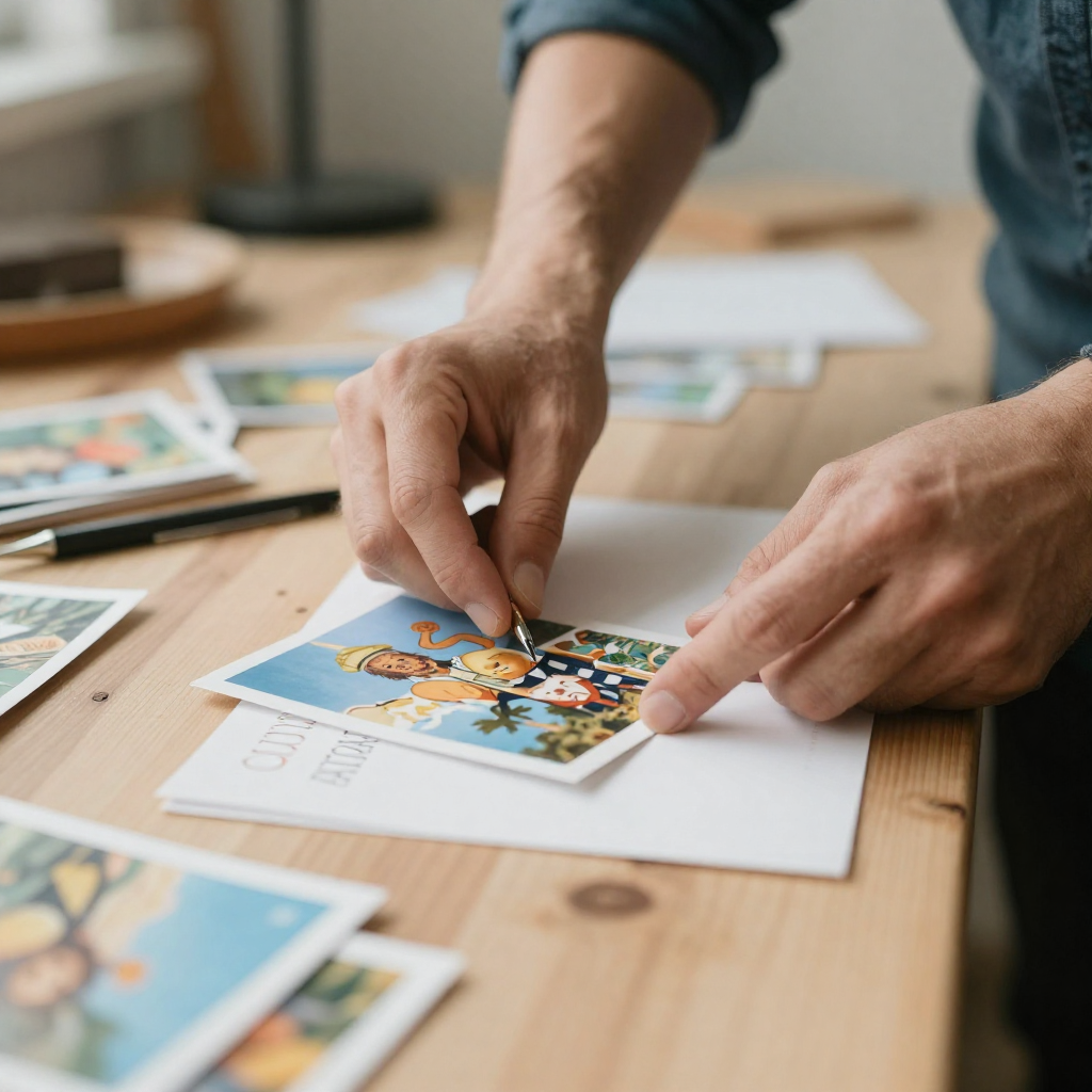 Creative showcase of handmade cards and printed materials